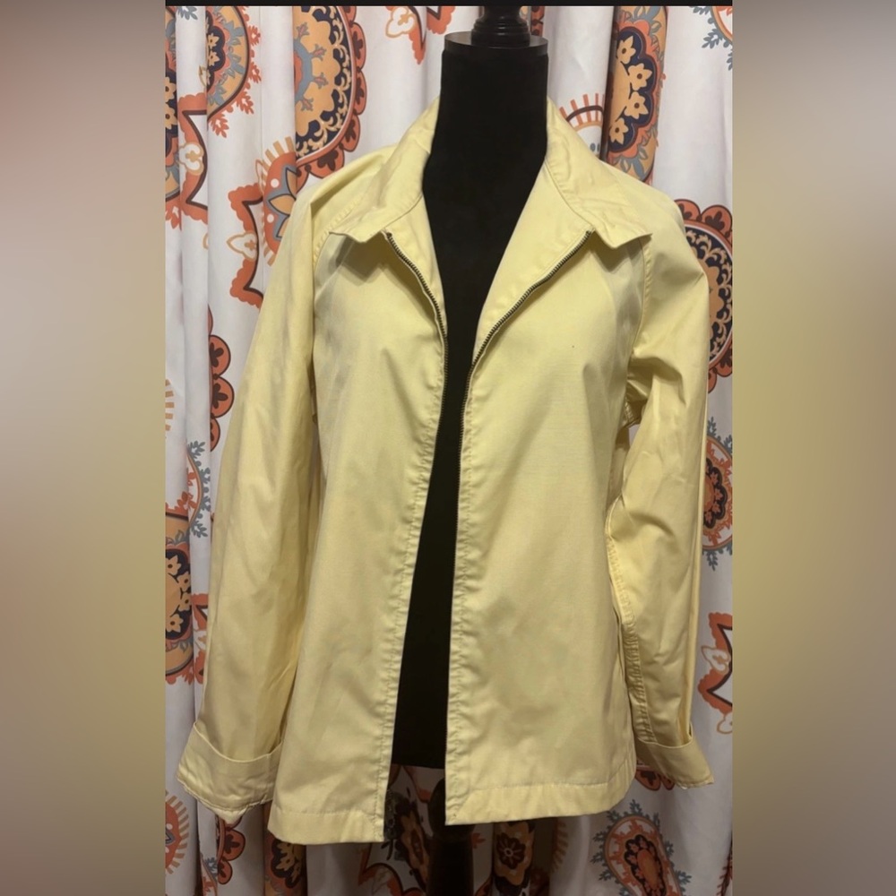 Vintage London Fog 1960s Yellow Zip Jacket Men’s 44Reg | Classic Mod Windbreaker